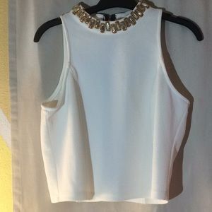 The Clothing Company Cream Mid drift top